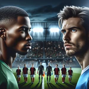 Thrilling Football Match: Players Face Off for Tournament Poster