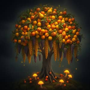 Magical Fruit Tree with Glowing Mystique