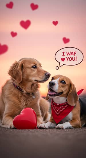 Cute Dogs on Valentine's Day: 'I Waf You!'