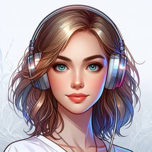 Vibrant Young Russian Woman in Headphones Portrait