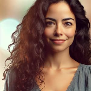 Confident Hispanic Woman in Casual Dress | Portrait Photo