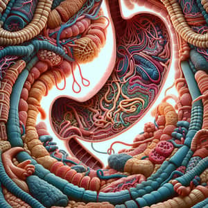 High-Quality 360-Degree Stomach Interior Illustration