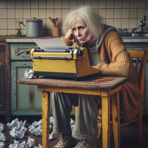 Vintage Yellow Typewriter: 1970s Kitchen Writer's Block