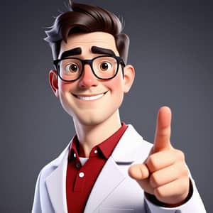 3D Pixar-Style Animated Man in Lab Coat