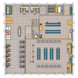 2D Factory Layout with Die Casting Machines