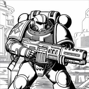 Space Marine Coloring Page - Warhammer 40,000