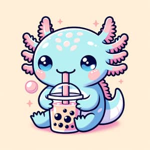 Whimsical Axolotl Kawaii Illustration for T-shirt Prints