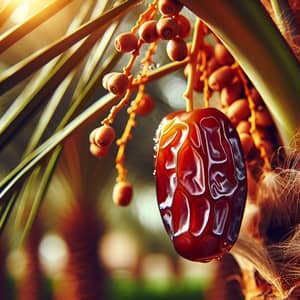 Ripe Date Fruit on Palm Tree