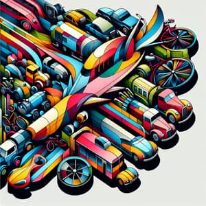 Vibrant Vehicles, Abstract & Modern Art Display