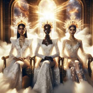 Celestial Kingdom: Multicultural Queens with Luminous Tiaras