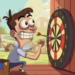 Funny Cartoon Darts Throwing Game
