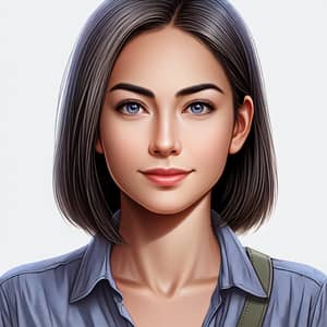 Detailed Illustration of Romanian Female Software Developer