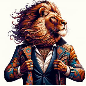 Majestic Lion in a Stylish Jacket | Unique Animal Fashion