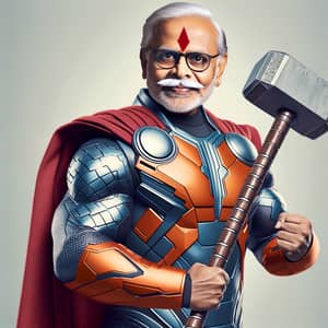 Narendra Modi as Indian Prime Minister dressed as superhero