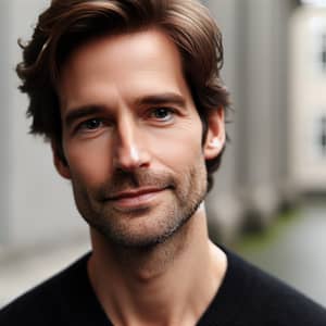 Caucasian Man Portrait with Dark Blonde Hair