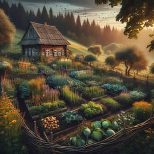 Rustic Belarusian Garden: Charm Amidst Rolling Hills