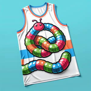 Unique Basketball Jersey with Wiggly Worm Design