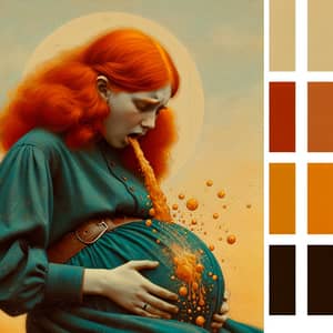 Pregnant Teen Girl in Distress: Realistic Artwork