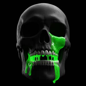 Toxic Green Skull Art – Dark Elegance