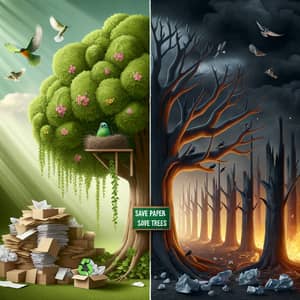 Save Papers, Save Trees - Conservation Awareness Image