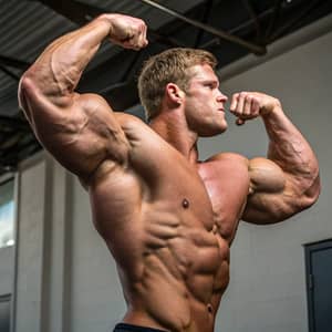 Massive Male Bodybuilder with Huge Biceps