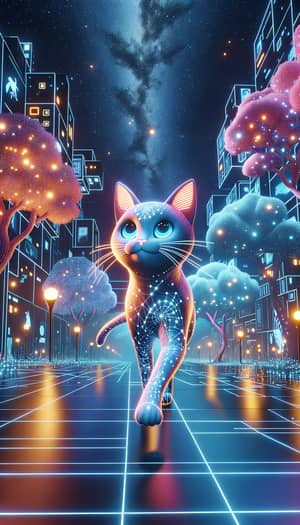 Playful Cat in a High-Def Metaverse Adventure