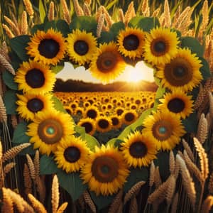 Heart with Sunflowers - Corazon Con Girasoles