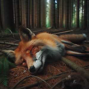 Deceased Red Fox Found in Forest - Nature's Cycle