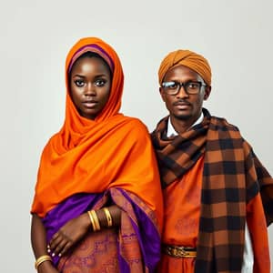 Regal Somali Couple in Traditional Attire