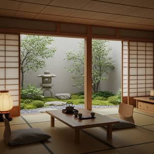 Japanese-Style Living Room: Wabi-Sabi Minimalism