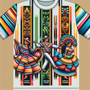 Peruvian Dance-Themed Striped T-Shirt Design