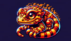 Cute Flaming Lizard - Vibrant Digital Art