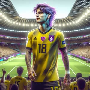 Aztrall: Star Soccer Player with Purple Hair