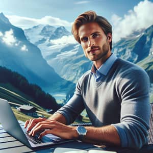 Handsome Danish Man in Swiss Alps: Strength, Humility, Optimism