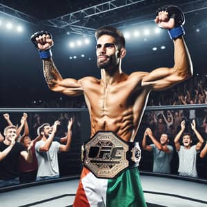 Victorious Footballer Celebrates MMA Title Win