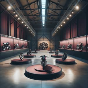 Harley Davidson Museum Interior in Hangar - Vintage Bike Displays