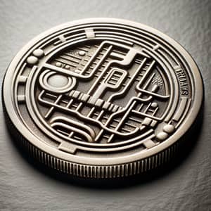 Detailed Subway Token - Symbolic Embossing and Metallic Sheen