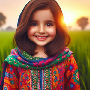 Young South Asian Girl in Vibrant Traditional Dress