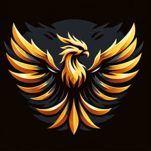 Modern Golden Phoenix Esports Logo Design