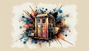 Watercolor TARDIS Wallpaper - Sci-Fi Aesthetic