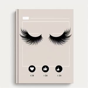 Stylized Eyelashes & Social Media Icons Cover Design