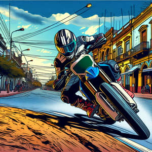 Argentinean Motorcyclist Speeds Through Salta Streets