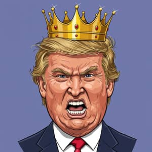 Angry Trump Caricature with Crown | Unique Artwork