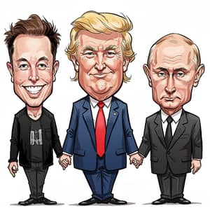 Elon Musk, Trump & Putin: A Caricature of Unity