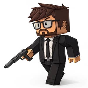 Dapper Roblox Character: Stylish Suit & Glasses