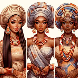 Beautiful Yoruba Brides in Traditional Nigerian Wedding Attire