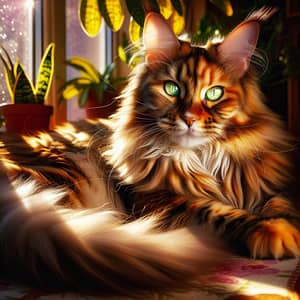 Majestic Maine Coon Bengal Cat - Stunning Calico Fur