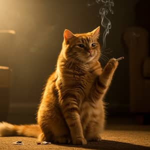 Pregnant Smoking Cat - Unique Pet Photos