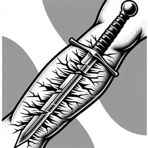 Shattered Sword Tattoo Template | Skin Piercing Design