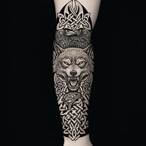 Black and White Viking Tattoo for Arm